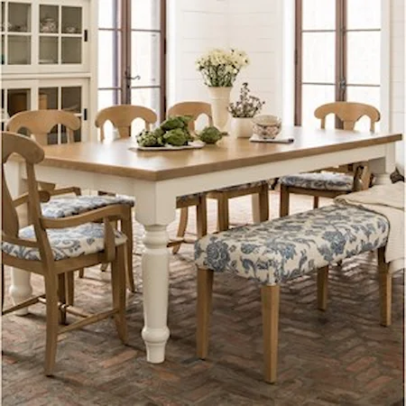 Customizable Rectangular Dining Table with Turned Legs